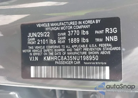 2022 Hyundai Venue Sel from USA, damaged, VIN KMHRC8A35NU198950